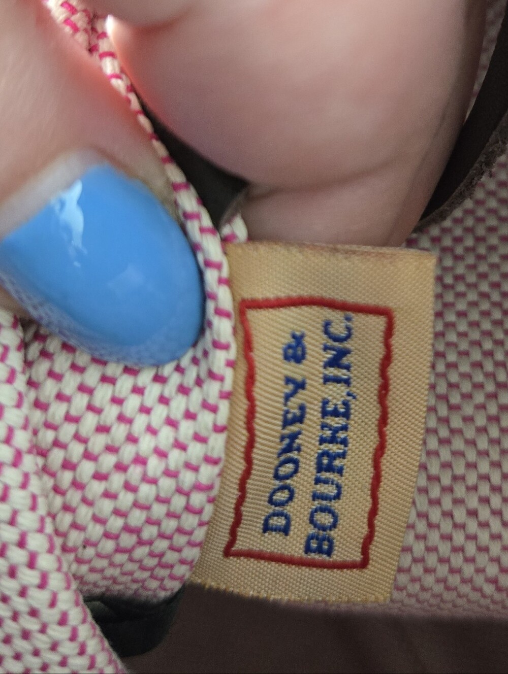 Dooney & Bourke Chestnut Brown Pebbled Leather Tote with Dark Trim - Picture 2 of 12